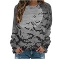 thumbnail image 2 of Hauts pour Femmes Décontractés Habillés 2023 Manches Raglan Halloween Col Rond Ensanglanté Ample Manches Longues Imprimé Chandail à Capuche Haut/chemise Costumes d'Halloween pour Femmes en Liquidation, 2 of 5