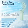 thumbnail image 2 of Ventilador portátil HandFan 5200 mAh con batería de 27 h, color verde, 2 of 6