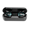 thumbnail image 1 of Injueey Mini auriculares intrauditivos Bluetooth 5,0 impermeables auriculares manos libres inalámbricos 8D sonido estéreo auriculares Cables de audio/vídeo negro, 1 of 6