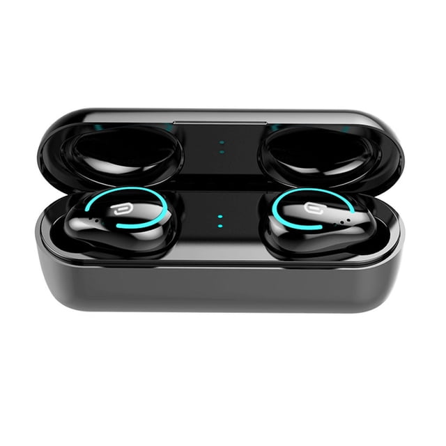 Injueey Mini auriculares intrauditivos Bluetooth 5,0 impermeables auriculares manos libres inalámbricos 8D sonido estéreo auriculares Cables de audio/vídeo negro
