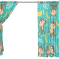 thumbnail image 4 of Coolnut Seamless Pattern with Monkey Sheer Gauze Door Curtain Window Curtain Drapes for Living Room Kids Bedroom Window Treatment Decor W55 x L84 In 2 Panels, 4 of 4