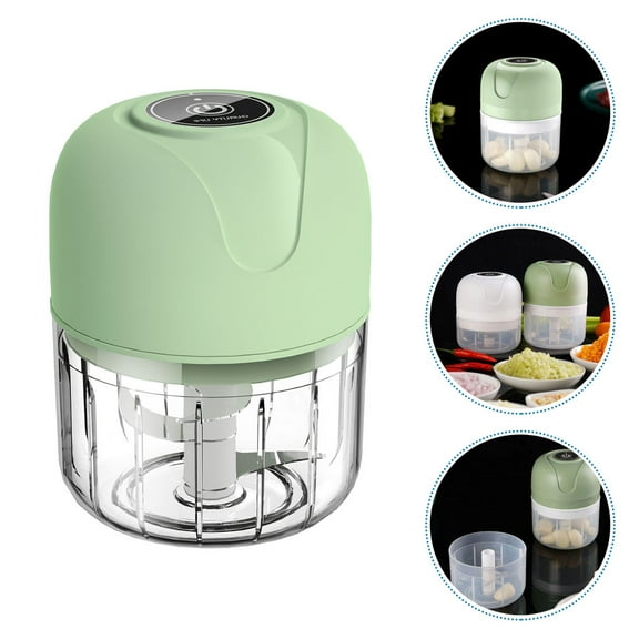 HONITANO Green Electric Garlic Chopper Mini Portable Food Crusher for Easy Mincing and Grating 100ml