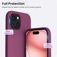 thumbnail image 5 of Compatible with iPhone 15 Case 6.1, Slim Liquid Silicone 3 Layers Full Covered Soft Gel Rubber Phone Case, Anti-Scratch Shockproof Protective Cover 6.1 Inch, Wine Red, 5 of 15
