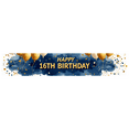 thumbnail image 1 of Blue Backdrop Happy 16th Birthday Banner with Balloons Stars and Hearts Party Decors Photography Props for Birthday Party Celebration Photo Booth Setup, 1 of 4