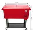 thumbnail image 7 of OverPatio 80 Quart Portable Rolling Cooler Wheeled Ice Party Chest Red, 7 of 7