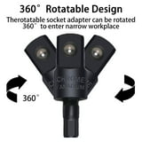 4-in-1 Impact Socket Adapter Set, 360° Rotatable Bit Holder, 1/4-3/8-1/ ...