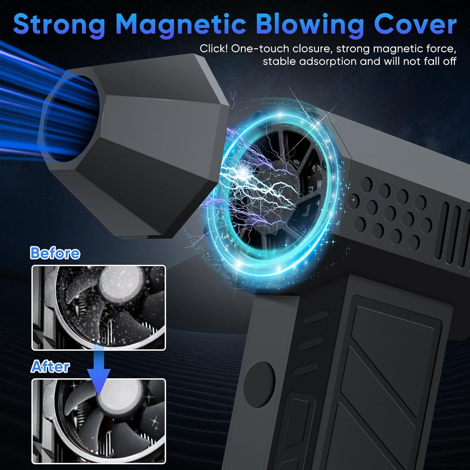 Air Blower Gun,Electric Air Duster with 3 Adjustable Speeds,130000RPM Jet Dry Blower for Car,Portable Jet Fan,Mini Jet Blower Car Dryer Type-C Rechargeable for Car,Computer,Keyboard,Lens