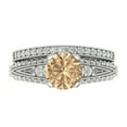 thumbnail image 2 of Clara Pucci 14K White Gold Round Cut 1.5Ct Synthetic Yellow Moissanite Engagement Ring + Matching Band - Luxury Box Included, 2 of 7