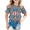thumbnail image 4 of Girls' Short Sleeve Cotton Tee with American Flag & Bow Print – 4th of July Independence Day Casual Top, Round Neck Blouse for Everyday Wear & Party Outfits (2-12 Years), 4 of 4