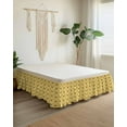 thumbnail image 2 of Spring Butterfly Bed Skirt King Size 18 Inch Drop, Simple Yellow Black Butterflies Bowknot Yellow Adjustable Elastic Dust Ruffles Bedskirt for King Bed Wrap Around Pleated Mattress Frame Cover, 2 of 9