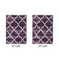 thumbnail image 2 of Better Trends 2-Piece Bathroom Rug Set, 17" x 24", 100% Cotton, Soft, Water Absorbent, Non-Slip Bath Mats, Machine Washable – Ideal for Bathroom Sink, Tub, or Shower Area – Savio Collection - Purple, 2 of 5