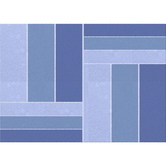 Ahgly Company Machine Washable Indoor Rectangle Transitional Day Sky Blue Area Rugs, 8' x 12'