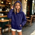thumbnail image 5 of Tdoqot Girls Cotton Hoodies- Fashion Casual Long Sleeve Soft Kids Pullover Sweatshirt Navy Size 12, 5 of 7