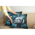 thumbnail image 3 of Ambesonne Fantasy Throw Pillow Cover 2 Pack, Night Big Mystic Tree, 24", Teal White, 3 of 6