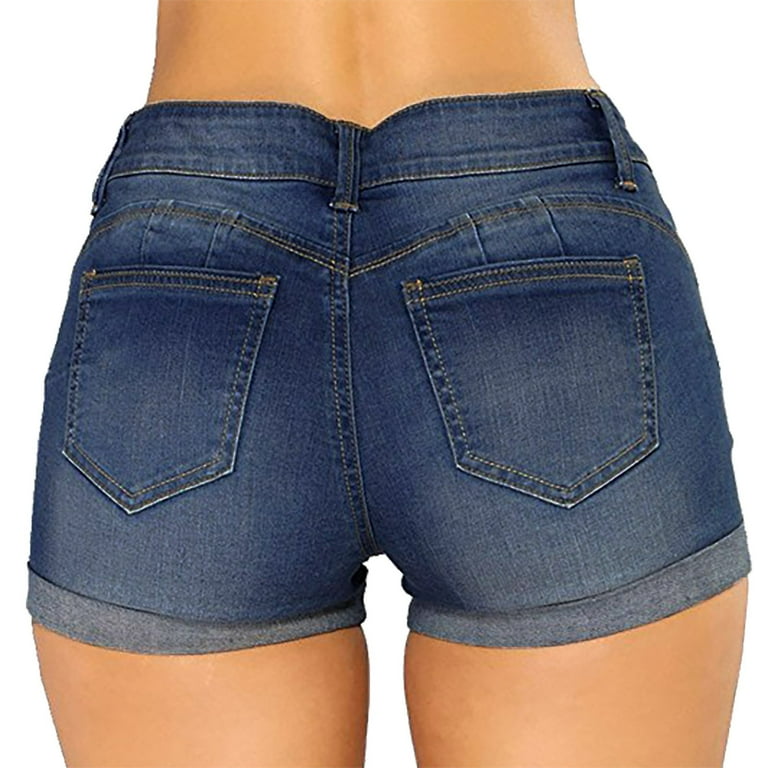 Blue Leggings for Women Women s Ripped High Waisted Denim Shorts Stretchy Jean Shorts Womens Work Pants