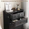 thumbnail image 4 of IDEALSOUL 5 Drawer Dresser for Bedroom, Black Rustic Style Chest of Drawers, Retro Style 5 Drawer Dresser for Bedroom, Living Room, Bathroom, 4 of 13