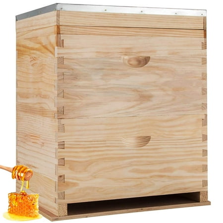 Polystyrene Bee Hive BestEquip 2 Layer Langstroth Bee Hive 20 Frame Beehive 10 Medium / 10 Deep Langstroth Hive Kit ()