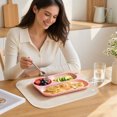 thumbnail image 4 of Divided Serving Tray,RectangularCompartment Snack Plate Portion Control Dish for Dining Table Picnic Camping, 4 of 7