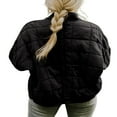 thumbnail image 3 of Women Stand Collar Quilted Jackets Long Sleeve Solid Color Full Zip Padded Jackets, 3 of 5