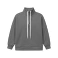 thumbnail image 4 of Horkkom Mock Neck Sweatshirt for Women Casual Trendy Drawstring Tops Quarter Zip Pullover Fall Sweatshirts L, 4 of 8