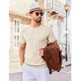 thumbnail image 5 of COOFANDY Mens Dress T Shirts Summer Short Sleeve Sweater Shirt Knitted Crewneck Tee Shirt, 5 of 6
