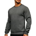 thumbnail image 3 of Mens Sweatshirts No Hood,Crewneck Sweatshirt for Men Long Sleeve Autumn Winter Warm Fleece Plain Pullover Jumper Solid Workwear Sports Sweater UK, 3 of 5