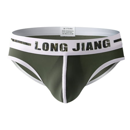 

Gubotare Boxer Briefs Sexy Mens Explosion Slip Bikini Underpants Printed Design Thong Pouch Underwear Army Green S