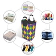 thumbnail image 5 of Kll Mardi Gras Laundry Hamper,Large Canvas Fabric Lightweight Storage Basket Toy Organizer Dirty Clothes Collapsible Waterproof For College Dorms,Children Bedroom,Bathroom, 5 of 6