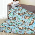 thumbnail image 6 of Pofeuu Cute Otters Print Ultra-Soft Micro Fleece Blanket,for Bed Or Sofa,All Season Throw Blankets Flannel Blanket-60"x50", 6 of 7