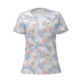 thumbnail image 3 of Naloa Orchids Flowers Print T-Shirts Short Sleeve V Neck Tees for Women Fashion Tops Trendy Lightweight Soft Casual Summer Outfits Clothes, 3 of 5