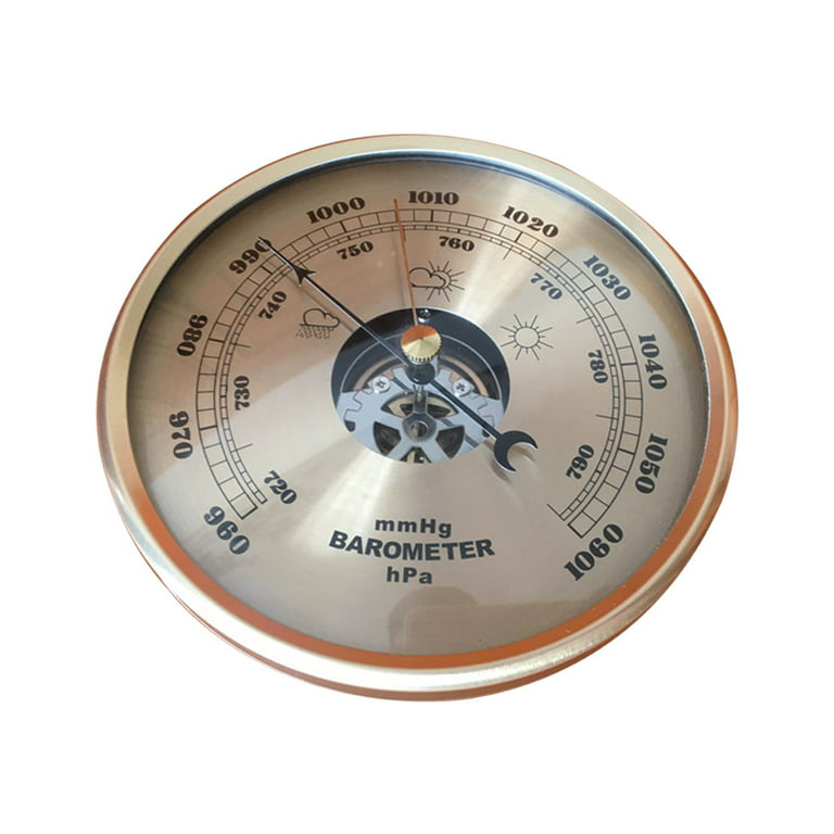 RUNLAIKEJI Weather Barometer, Indoor Outdoor Weather Barometric Pressure  Gauge for The Home, Wood Frame Barometer with Temperature and Humidity,  Home