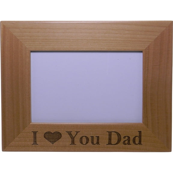I Love You Dad - 4x6 Inch Wood Picture Frame - Great Gift for Father's Day Birthday or Christmas Gift for Dad Grandpa Papa Husband