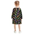 thumbnail image 3 of Girls' long-sleeved dress Pumpkin Ghost Green Girls' A-line dress with ribbed cuffs Soft and comfortable, 3 of 6