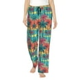 thumbnail image 2 of Kdxio Women's Comfy Stretch Hawaii PalmsPrint Drawstring Pajama Pants-Medium, 2 of 9