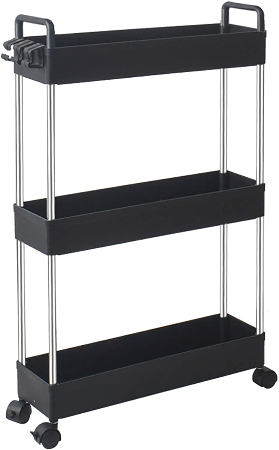 SOLEJAZZ Slim Storage Cart, 3 Tier Bathroom Cart Organizer Mobile