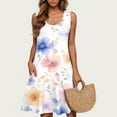 thumbnail image 2 of ZQUUVOU Women's Casual Printes Floar Dress Sleeveless Round Neck Short Floral Dress Multicolor, 2 of 5