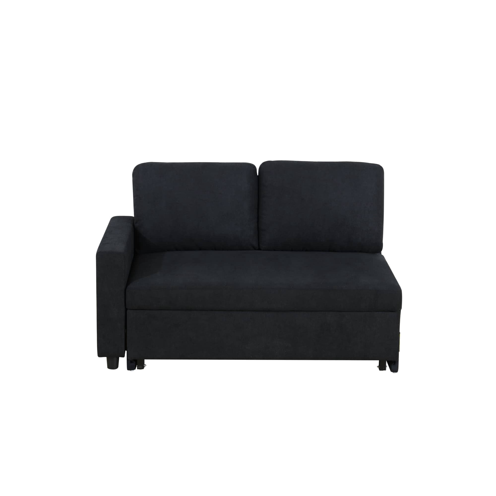 MAYEERTY Black Flannelette 2-Piece Couch - Living Room Sofabed
