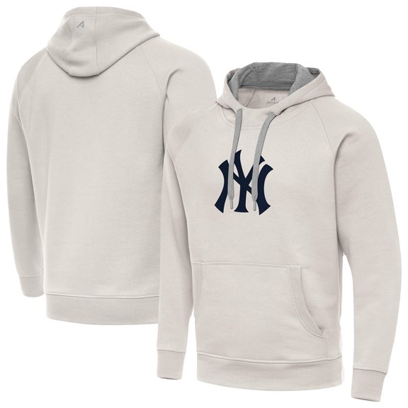 Men's Antigua Cream New York Yankees Victory Pullover Hoodie
