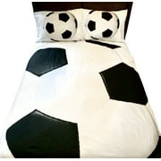 Soccer 5 PC Kids Twin Bed Set With Round Comforter
