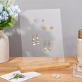 thumbnail image 4 of 1Set Acrylic Slant Back Earrings Display Stands with Wood Base L-Shaped Earring Organizer Holder for Earring Storage Clear 24x7.1x18cm, 4 of 5