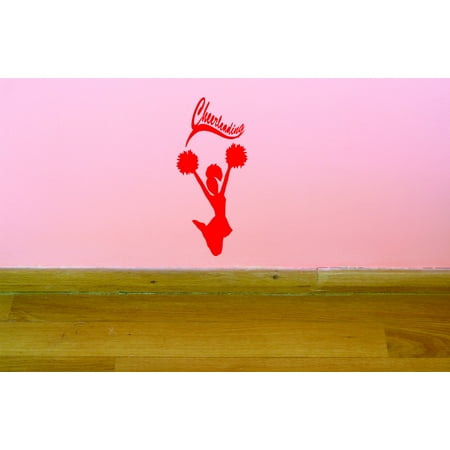 - Custom Wall Decal Cheerleading Cheerleader Pom Poms Sports Girl Team Vinyl Wall Decal Sticker Teen Bedroom 10x20 Inches