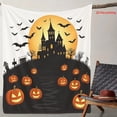 thumbnail image 5 of 1pc Flannel Blanket with 2D Flat Halloween Pumpkin Lanterns and Haunted Castle Pattern, Soft Warm Nap Blanket for Sofa, Office, Bed, Camping & Travel – Versatile All-Season Gift, 2D Flat, 5 of 10