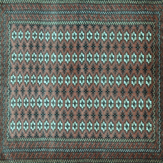 Ahgly Company Indoor Square Persian Light Blue Traditional Area Rugs, 3' Square