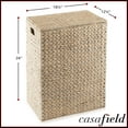 thumbnail image 3 of Casafield Large Laundry Hamper with Lid and Removable Liner Bag - Whitewash White, Woven Water Hyacinth Laundry Basket for Clothes, 3 of 7