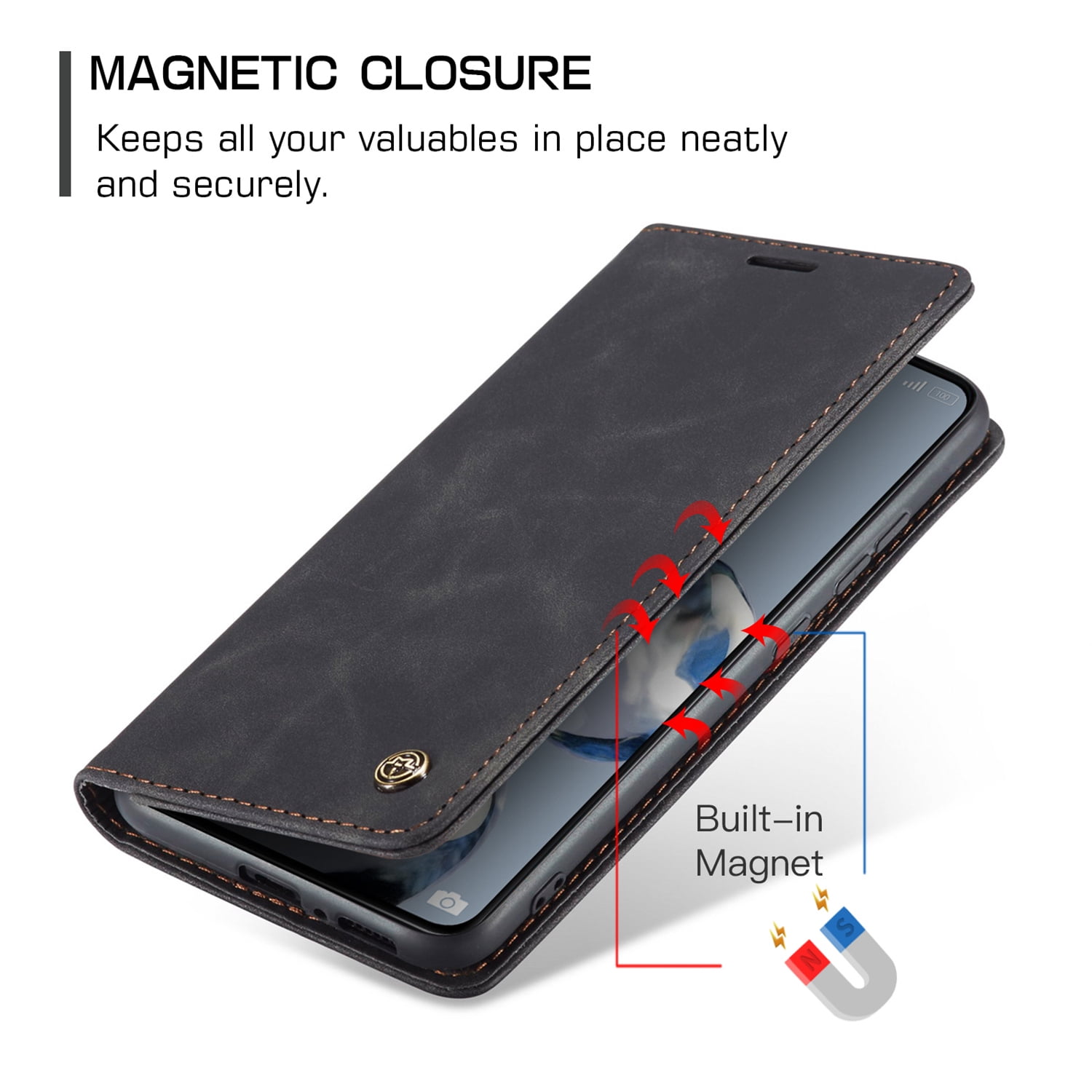 ETFAST Leather Wallet With Card Holder Zipper Phone Case For Redmi K50 Ultra High Quality Leather Phone Case