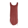 thumbnail image 4 of gakvbuo Summer Beach Coverup Dresses For Swimwear Women Vacation Sleeveless Backless Crochet Bikini Cover Ups Skirt Scoop Neck Side Drawstring Knitted Tank Dress, 4 of 5