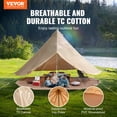 thumbnail image 2 of VEVOR Canvas Bell Tent, 4 Seasons 6 m/19.68 ft Yurt Tent, Canvas Tent for Camping with Stove Jack, Breathable Tent Holds up to 10 People, Family Camping Outdoor Hunting Party, 2 of 9