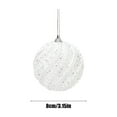 thumbnail image 3 of White Christmas Tree Ornaments 8cm - 2PC Glitter Snowball Decor with Bead Accents, Shatterproof Plastic Hanging Pendants for Holiday Decorating, 3 of 6