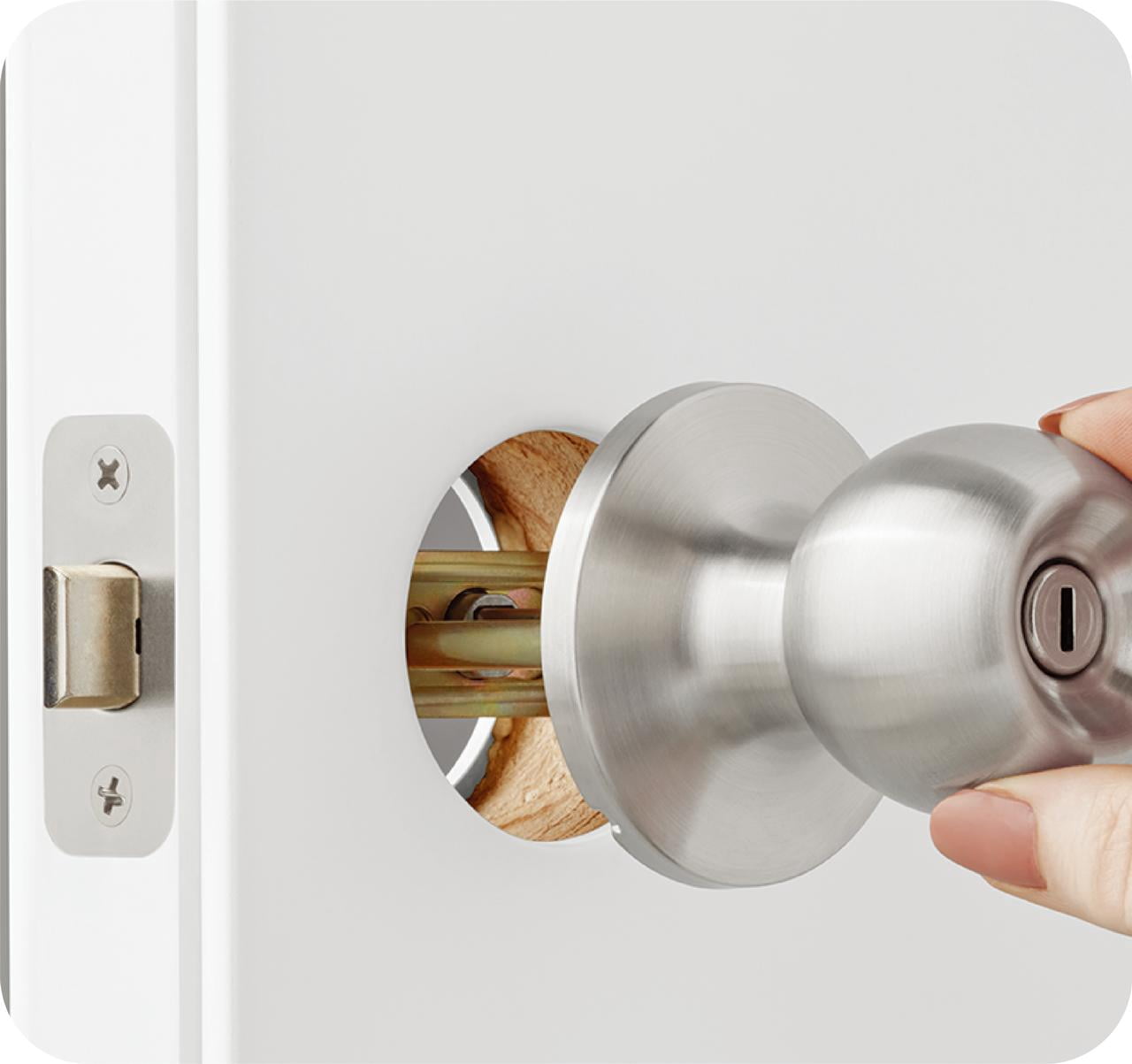 Hyper Tough Privacy Bed and Bath Doorknob, Stainless Steel Finish, 1 Pack