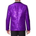 thumbnail image 3 of INSPIRE CHIC Men's Peak Lapel Disco Party Tuxedo Sequin Suit Jacket Metallic Sports Coat Blazer, 3 of 4